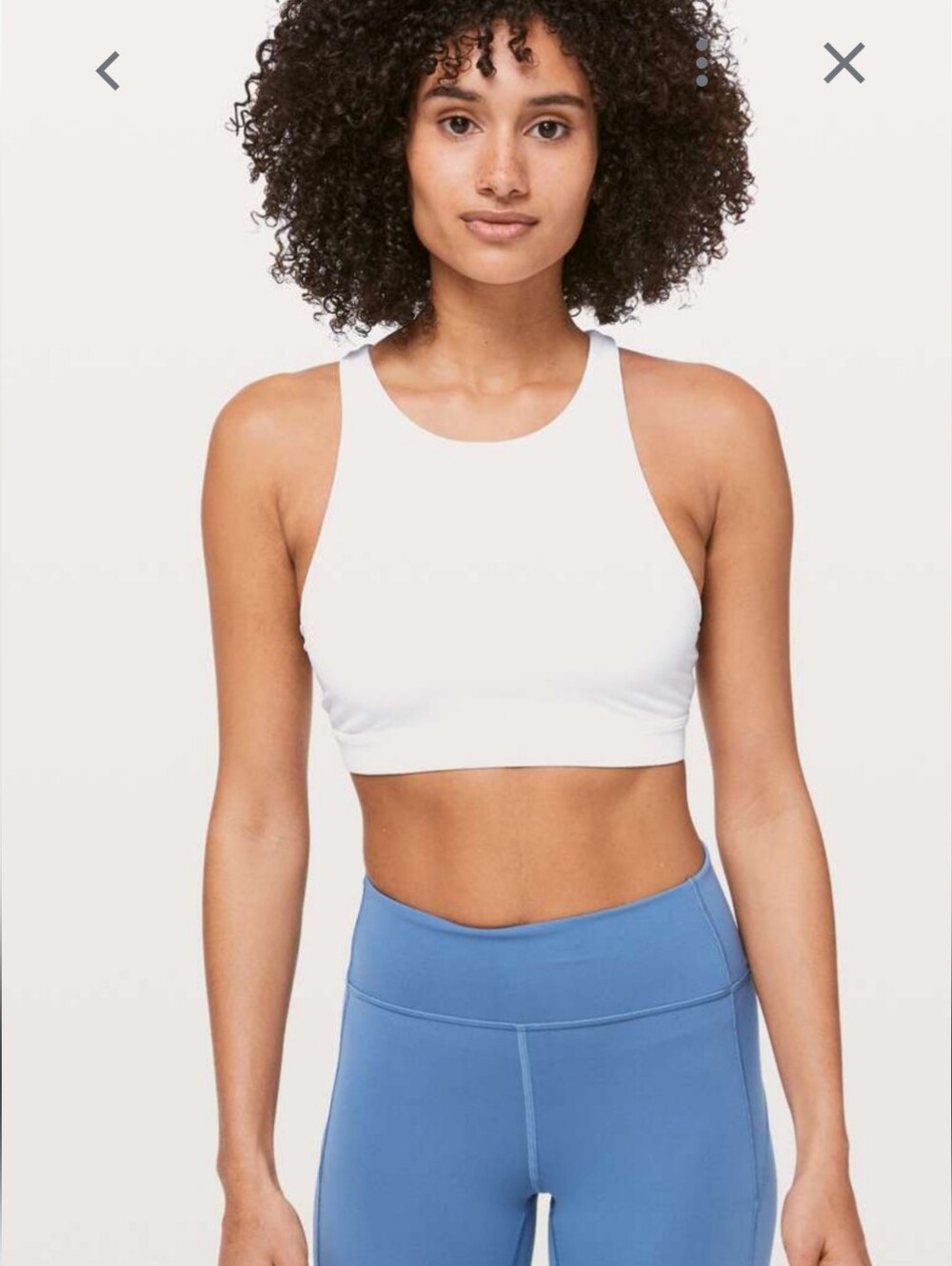 White High-Neck Sports Bra — Lightweight Support Crop